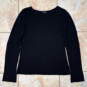 Vintage J. Crew Women's Sheer Elegant Black Long Sleeve Tee